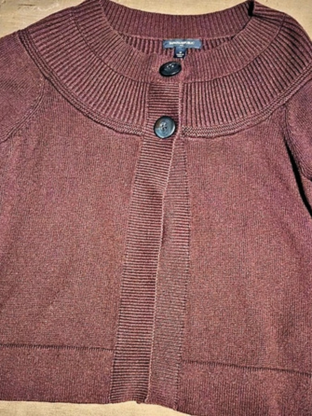 Banana Republic Ribbed Button-Front Cardigan in Brown Size Medium Like New